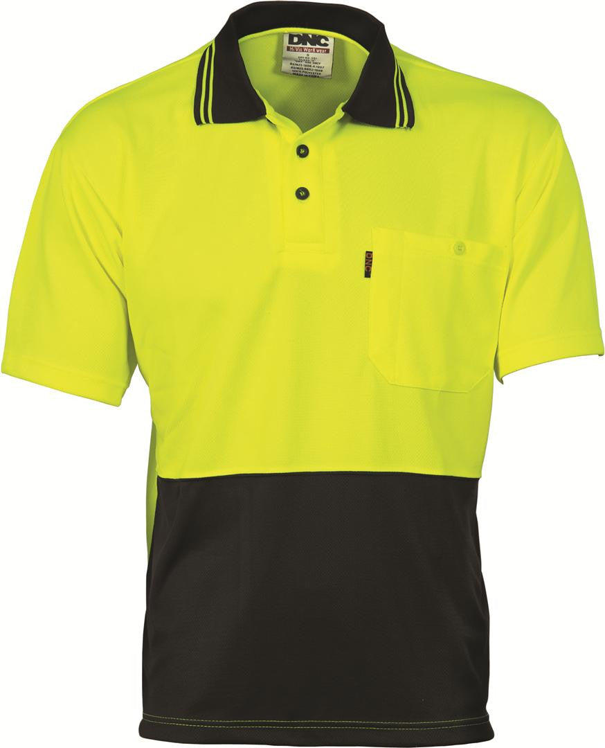 DNC Hivis Two Tone Cool Breathe Polo Shirt, Short Sleeve (3811)