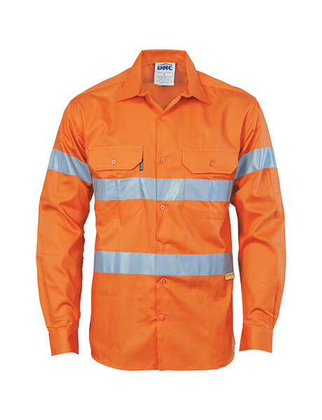 DNC HiVis Drill Shirt with 3M R/Tape-Long Sleeve (3835)