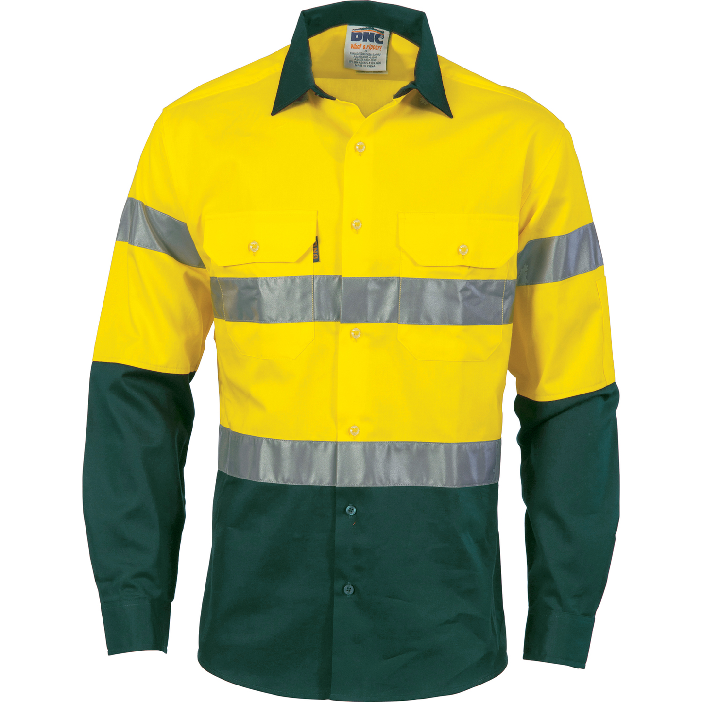 DNC Hi Vis Two Tone Cool Breeze Cotton Shirt With Generic R/Tape L/S (3966)