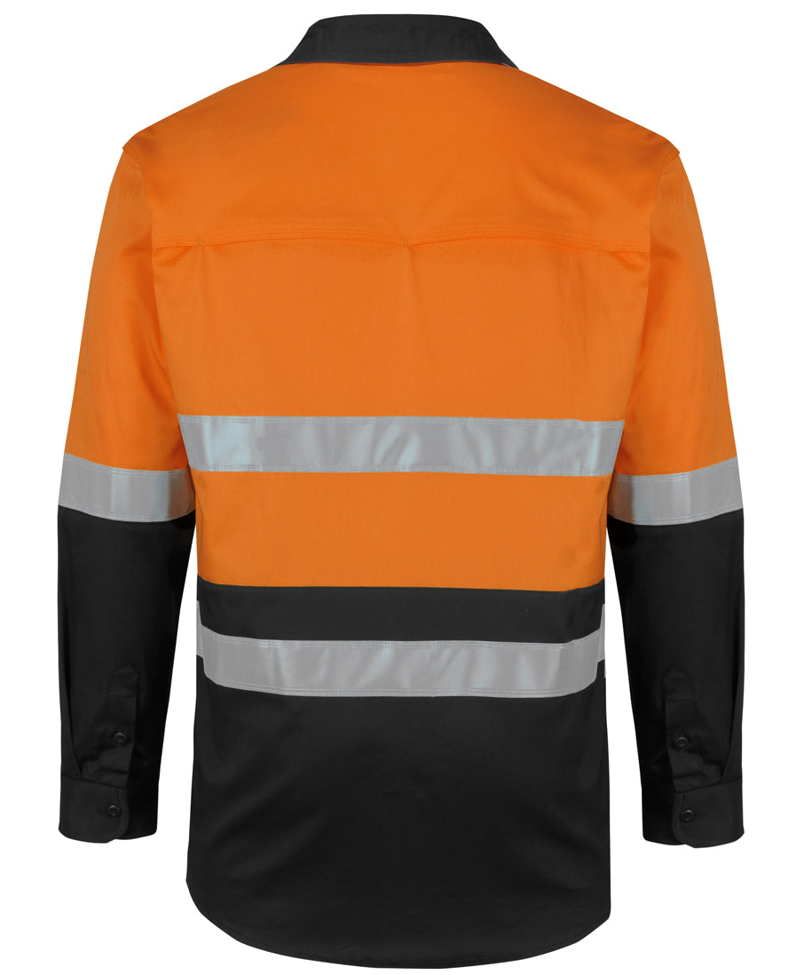 Jb's Hi Vis (D+N) L/S Stretch Work Shirt With Tape (6DSWL)