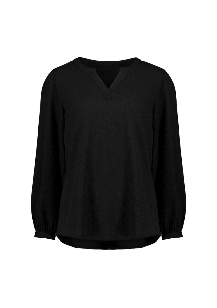 Biz Corporate Womens Ruche Long Sleeve Blouse (RU568LL)