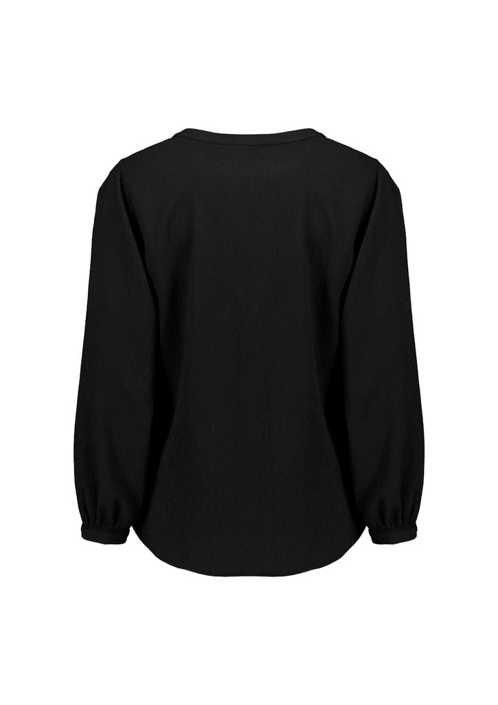 Biz Corporate Womens Ruche Long Sleeve Blouse (RU568LL)