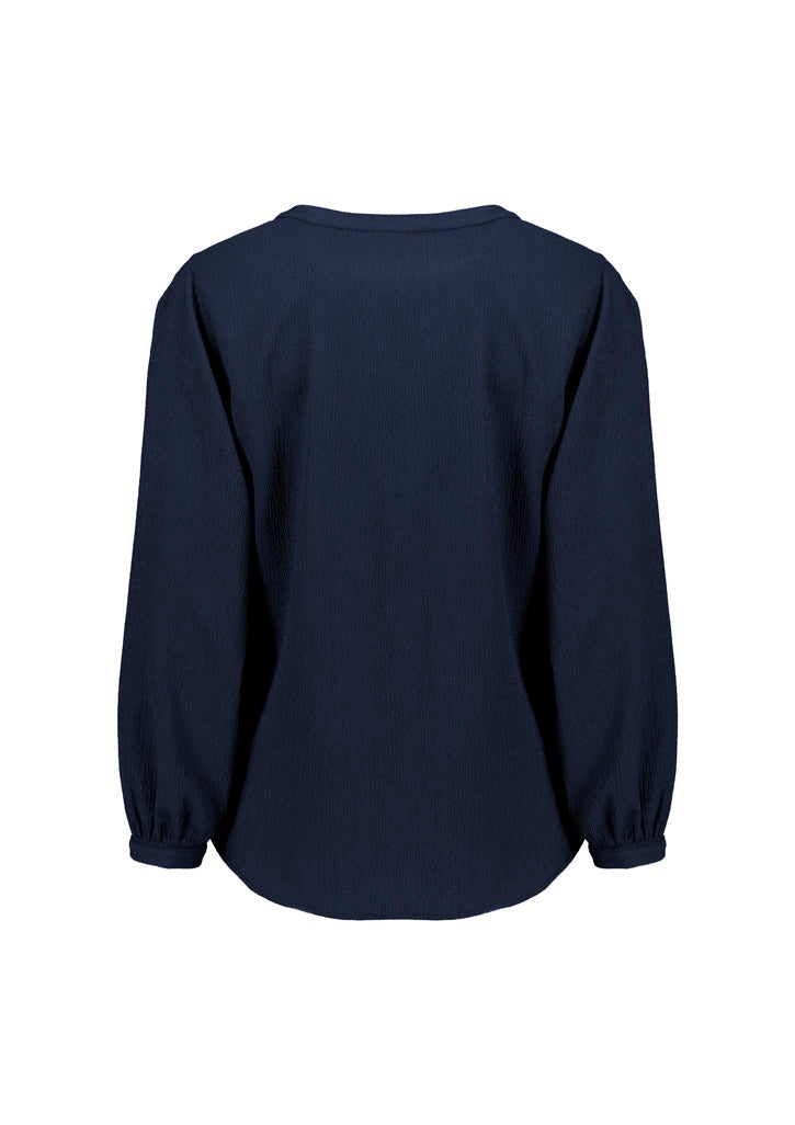 Biz Corporate Womens Ruche Long Sleeve Blouse (RU568LL)