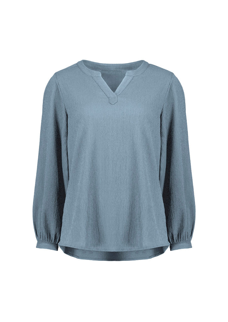 Biz Corporate Womens Ruche Long Sleeve Blouse (RU568LL)