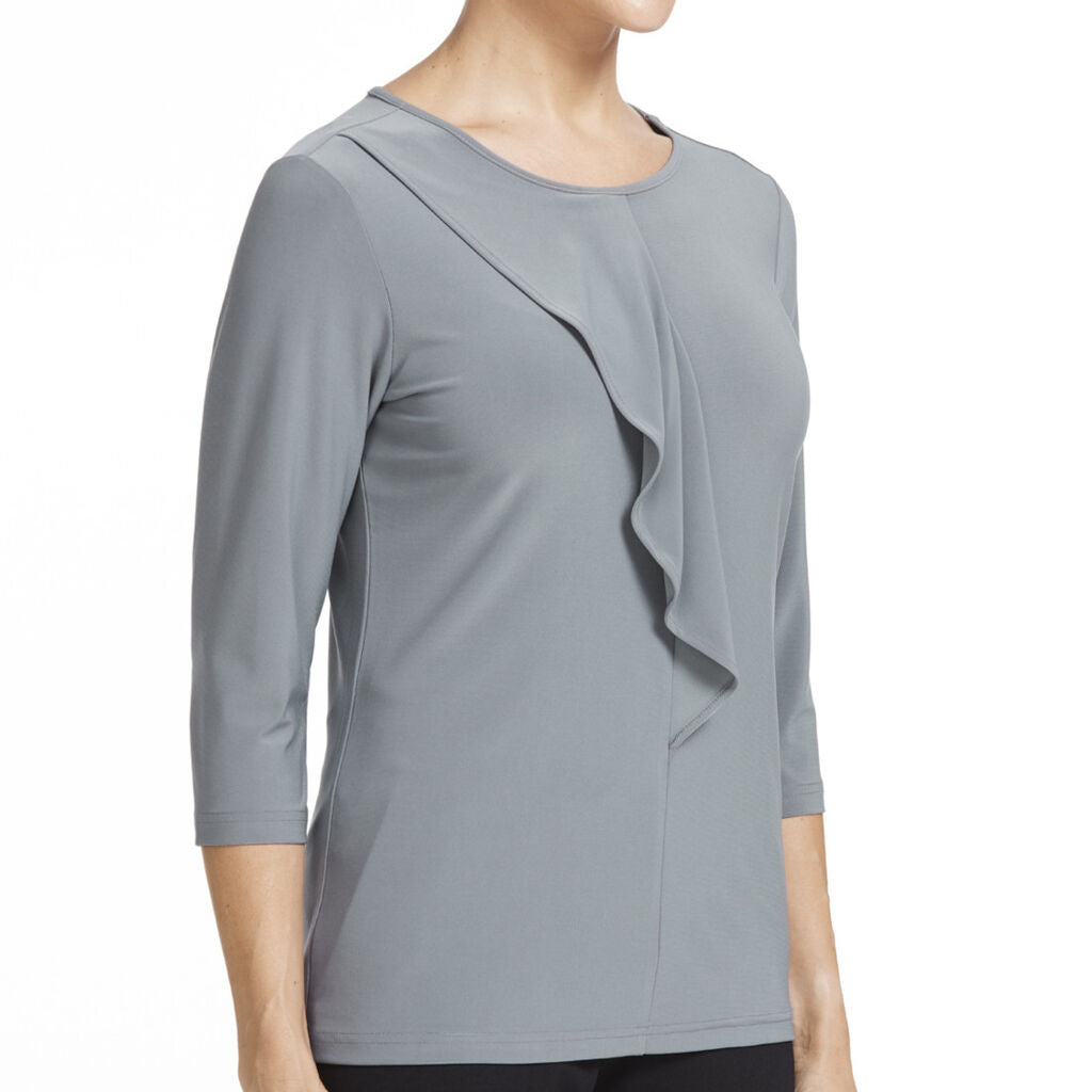 NNT Uniforms Soft Jersey 3/4 Round Neck T-top With Drape Detail (CATU9Q)
