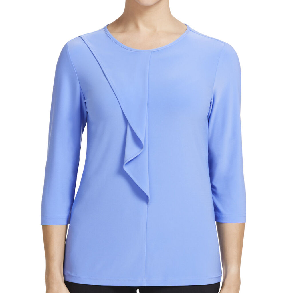 NNT Uniforms Soft Jersey 3/4 Round Neck T-top With Drape Detail (CATU9Q)
