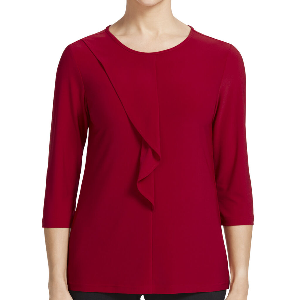 NNT Uniforms Soft Jersey 3/4 Round Neck T-top With Drape Detail (CATU9Q)
