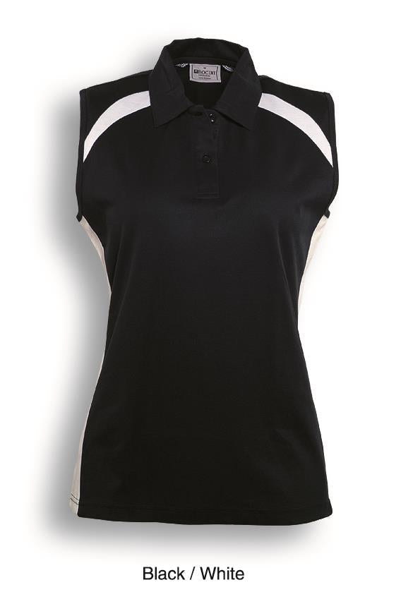 Bocini Ladies Sleeveless Contrast Polo-(CP0931)