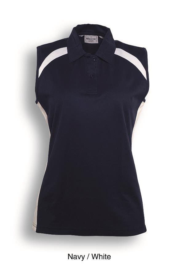 Bocini Ladies Sleeveless Contrast Polo-(CP0931)