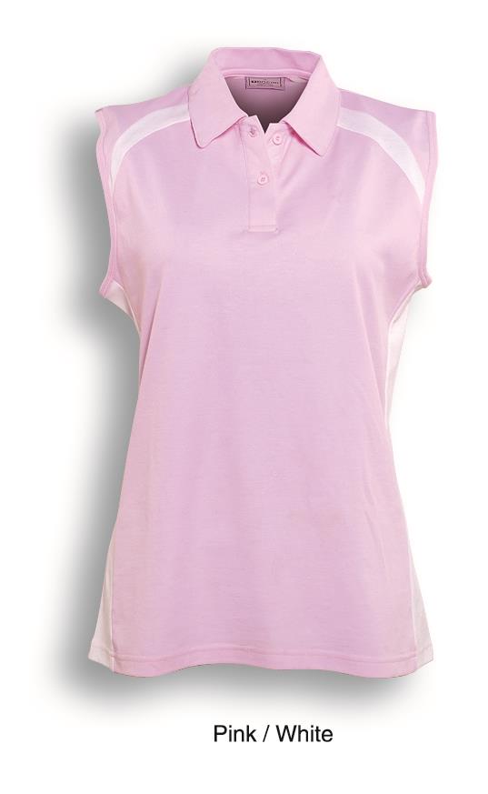 Bocini Ladies Sleeveless Contrast Polo-(CP0931)
