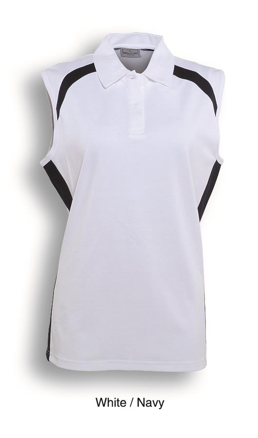 Bocini Ladies Sleeveless Contrast Polo-(CP0931)