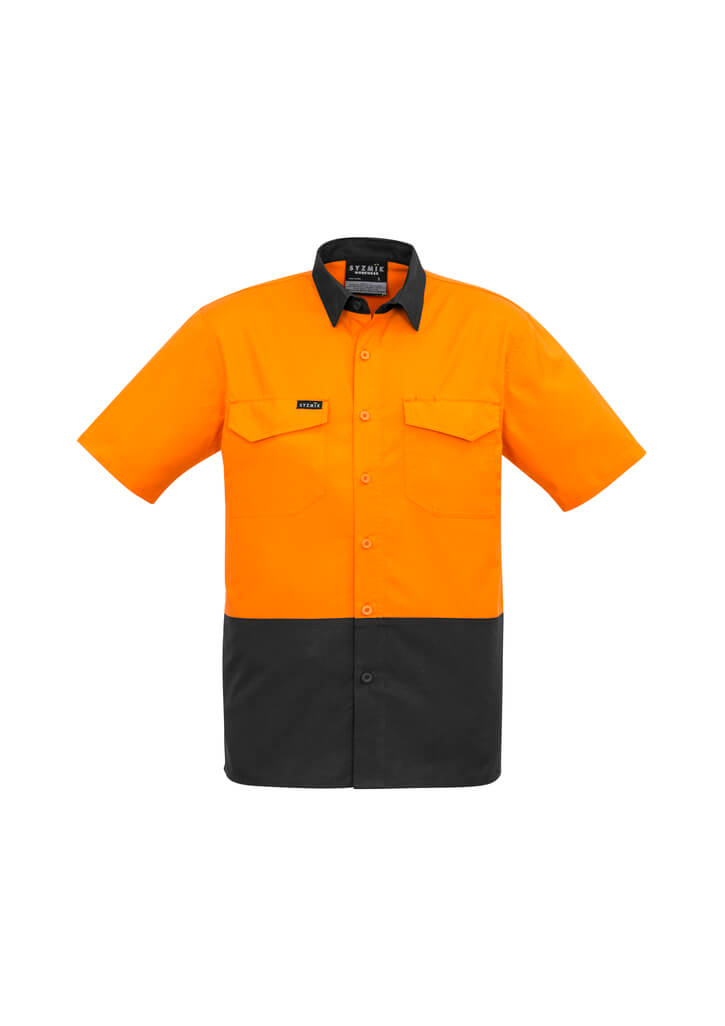 Syzmik Mens Rugged Cooling Hi Vis Spliced S/S Shirt (ZW815)