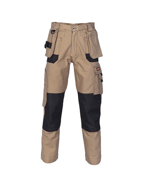 DNC Duratex Cotton Duck Weave Tradies Cargo Pants with twin holster tool pocket - knee pads not included (3337)