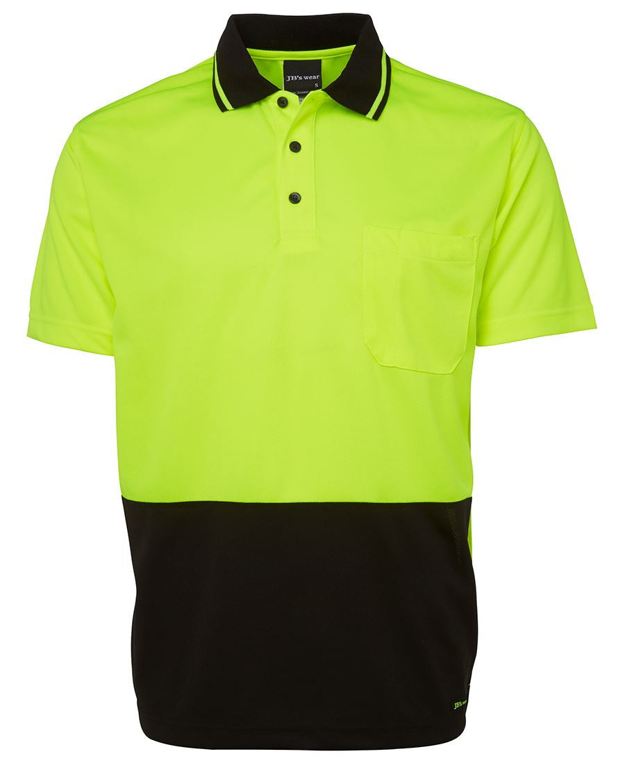 JB's Adults Hi Vis Non Cuff Traditional Polo 2nd Color (6HVNC)