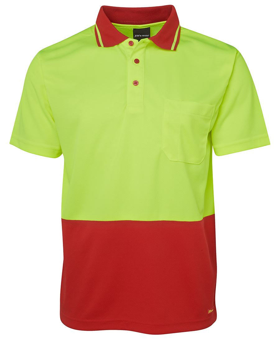 JB's Adults Hi Vis Non Cuff Traditional Polo 2nd Color (6HVNC)