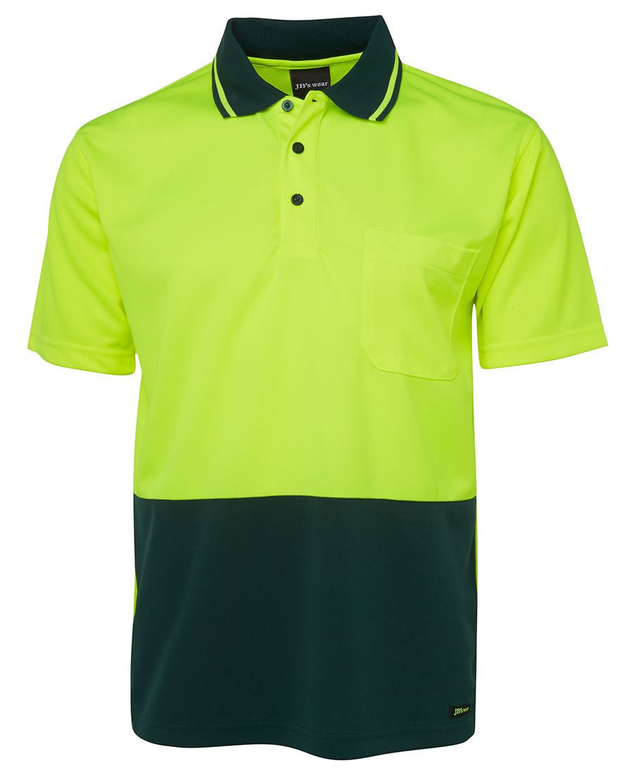 JB's Adults Hi Vis Non Cuff Traditional Polo 2nd Color (6HVNC)