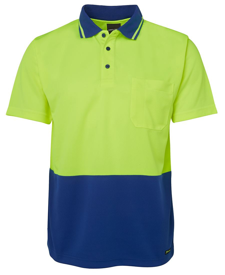 JB's Adults Hi Vis Non Cuff Traditional Polo 2nd Color (6HVNC)