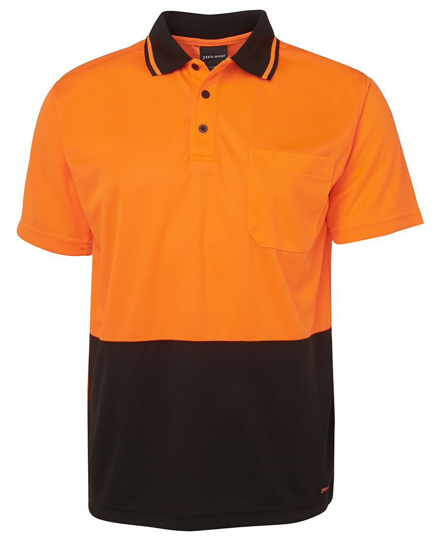 JB's Adults Hi Vis Non Cuff Traditional Polo 2nd Color (6HVNC)