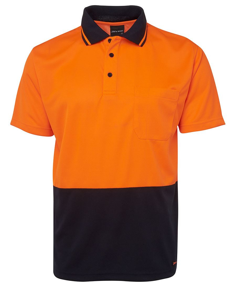 JB's Adults Hi Vis Non Cuff Traditional Polo 2nd Color (6HVNC)