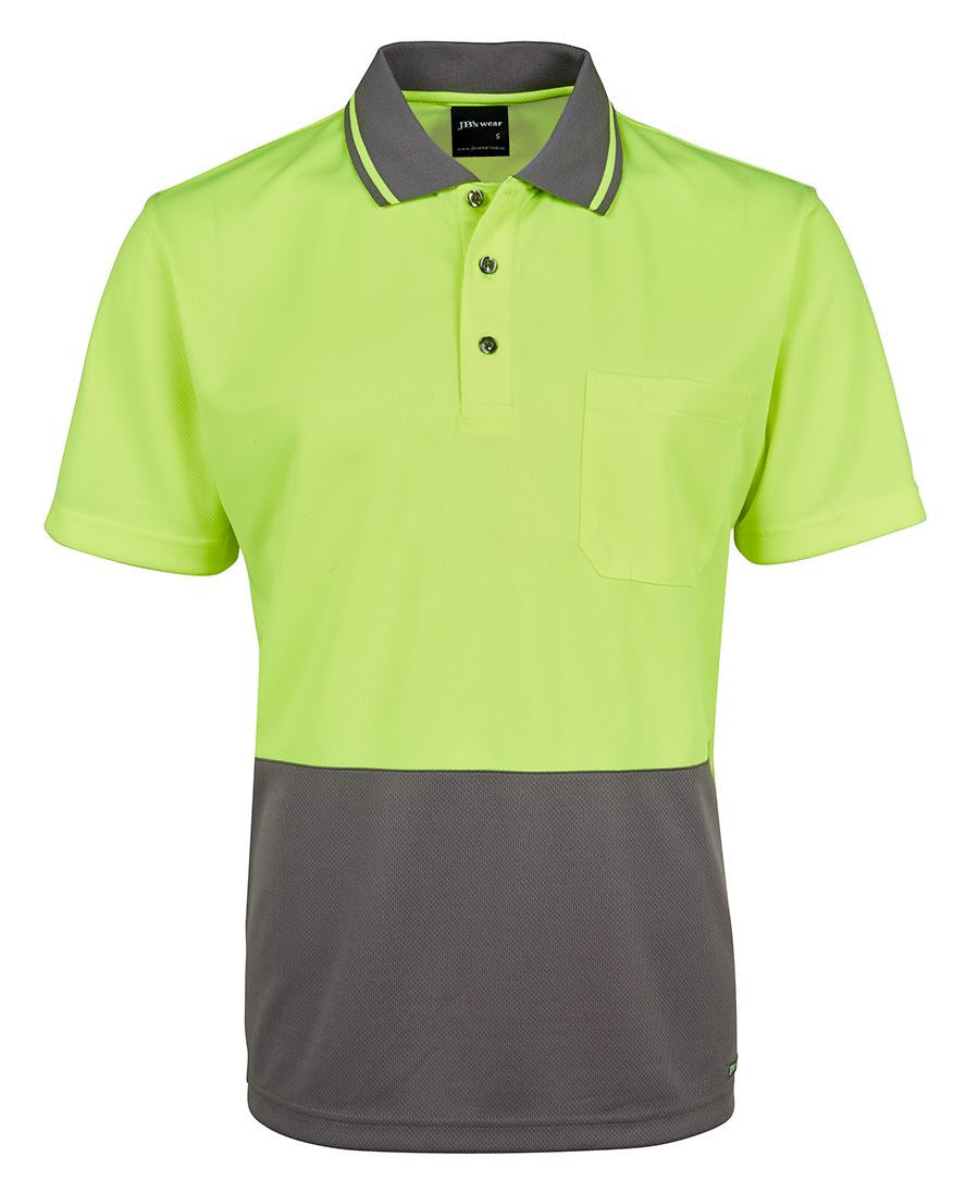 JB's Adults Hi Vis Non Cuff Traditional Polo 2nd Color (6HVNC)