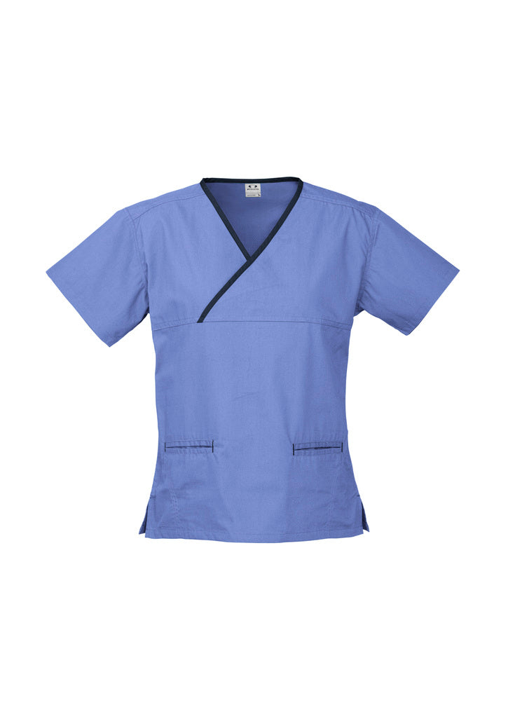 Biz Collection Womens Contrast Scrub Top (H10722)