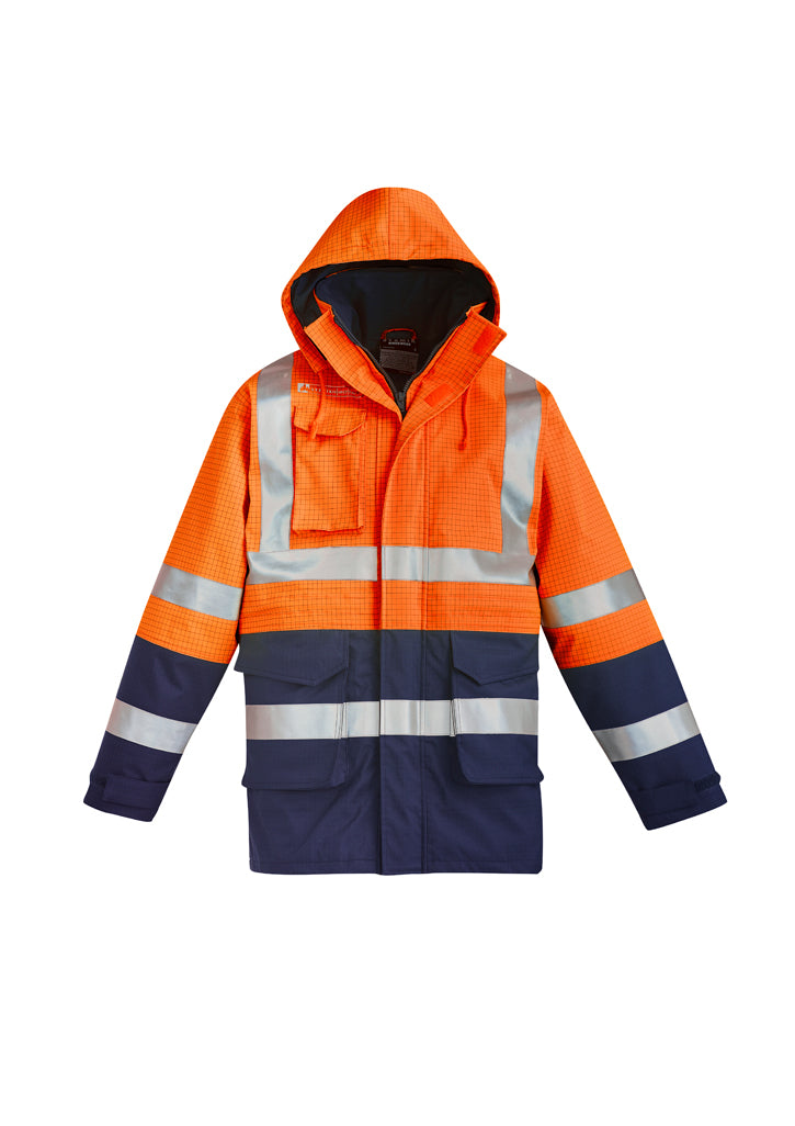 Syzmik Mens Orange Flame Arc Rated Antistatic Waterproof Jacket(ZJ900)