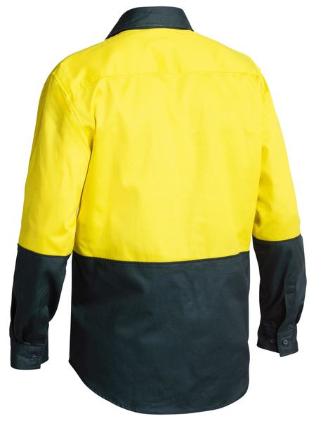Bisley 2 Tone Closed Front Hi Vis Drill Shirt - Long Sleeve-(BSC6267)