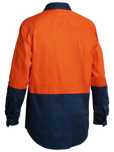 Bisley 2 Tone Closed Front Hi Vis Drill Shirt - Long Sleeve-(BSC6267)