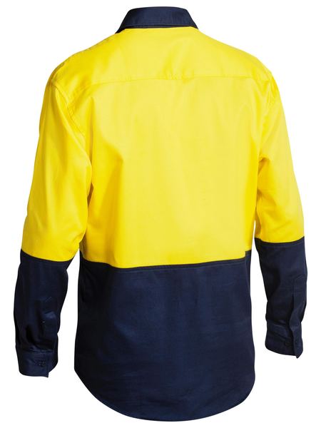 Bisley 2 Tone Closed Front Hi Vis Drill Shirt - Long Sleeve-(BSC6267)