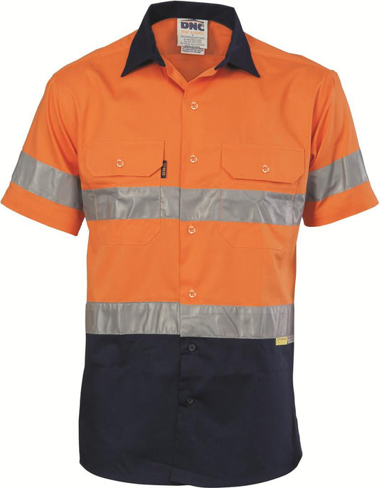 DNCHiVis Two Tone Cool-Breeze Cotton Shirt with 3M Reflective Tape, S/S (3887)