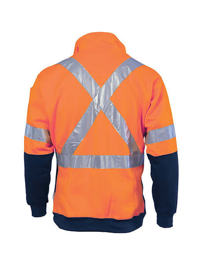 DNC HiVis Cross Back D/N Two Tone 1/2 Zip Fleecy Sweat Shirt (3929)