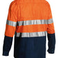 Bisley 2 Tone Hi Vis Cool Lightweight Closed Front Shirt 3M Reflective Tape - Long Sleeve-(BSC6896)