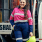 Bisley 2 Tone Hi Vis Cool Lightweight Gusset Cuff Shirt 3m Reflective Tape - Ladies Long Sleeve-(BL6896)