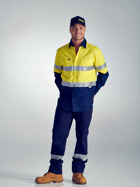 Bisley 3m Taped Hi Vis X Airflow™ Ripstop Shirt-(BS6415T)