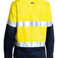 Bisley 2 Tone Hi Vis Cool Lightweight Gusset Cuff Shirt 3m Reflective Tape - Ladies Long Sleeve-(BL6896)