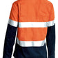 Bisley 2 Tone Hi Vis Cool Lightweight Gusset Cuff Shirt 3m Reflective Tape - Ladies Long Sleeve-(BL6896)