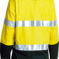 Bisley 2 Tone Hi Vis Cool Lightweight Gusset Cuff Shirt 3m Reflective Tape - Ladies Long Sleeve-(BL6896)