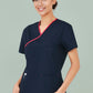 Biz Collection Womens Contrast Scrub Top (H10722)
