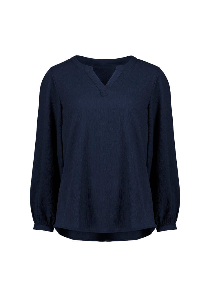 Biz Corporate Womens Ruche Long Sleeve Blouse (RU568LL)