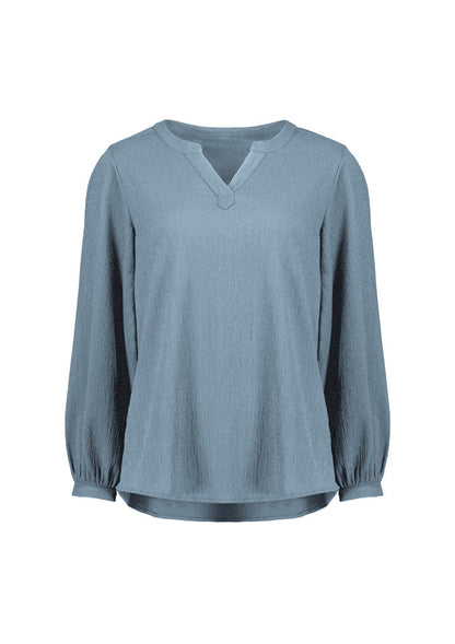 Biz Corporate Womens Ruche Long Sleeve Blouse (RU568LL)