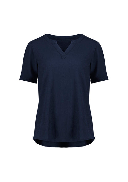 Biz Corporate Womens Ruché Short Sleeve Blouse (RU568LS)