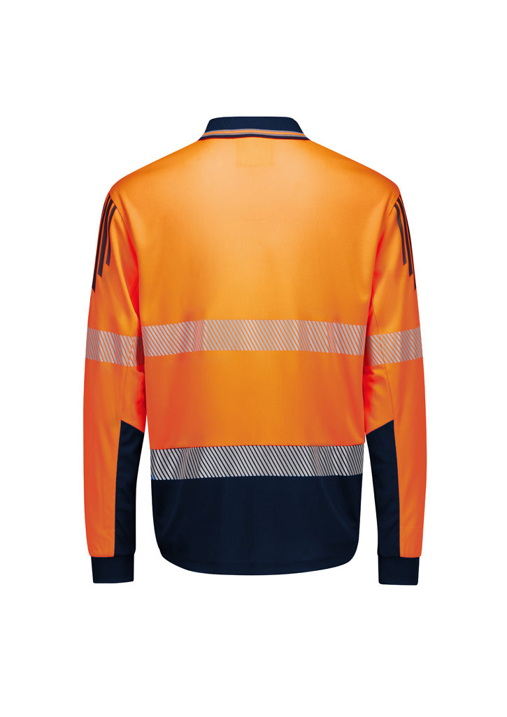 Syzmik Mens Hi Vis Flux Segmented Tape Long Sleeve Polo (ZH550)