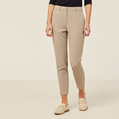 NNT Crepe Stretch High Waist,Tapered Leg Cropped Pant (CAT3YC)