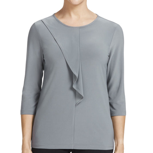 NNT Uniforms Soft Jersey 3/4 Round Neck T-top With Drape Detail (CATU9Q)