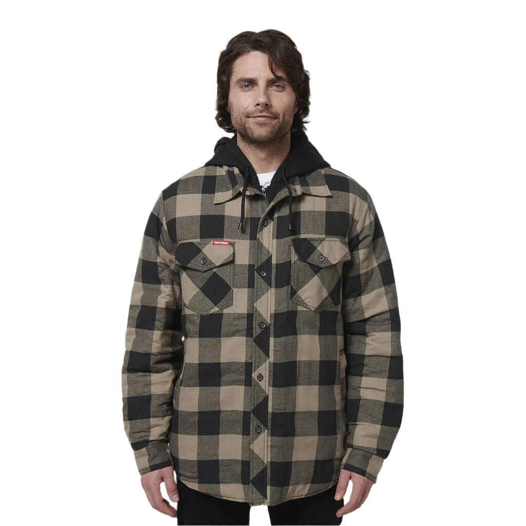 Hard Yakka Quilted Flannel Hooded Shacket (Y06690)