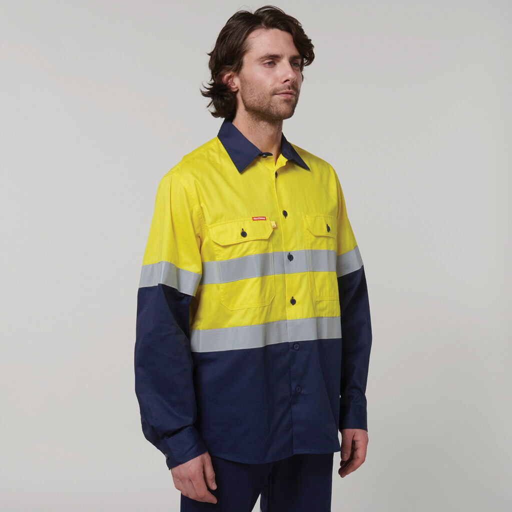 Hardyakka Shirt Long Sleeve 2 Tone Taped Vented (Y07940)
