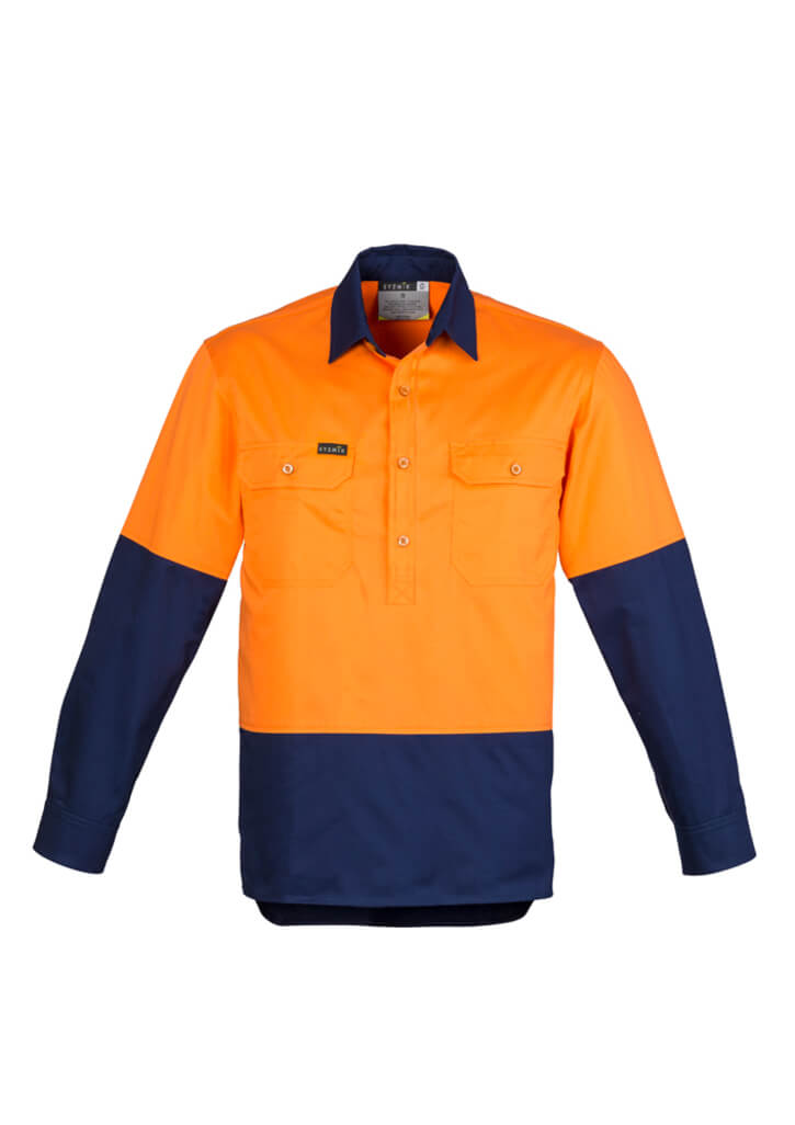 Syzmik Mens Closed Front Long Sleeve Shirt (ZW560)
