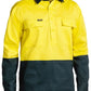 Bisley 2 Tone Closed Front Hi Vis Drill Shirt - Long Sleeve-(BSC6267)