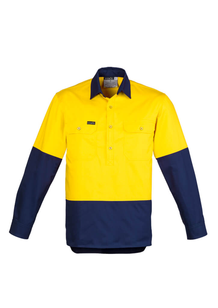 Syzmik Mens Closed Front Long Sleeve Shirt (ZW560)