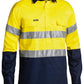Bisley 2 Tone Closed Front Hi Vis Drill Shirt 3M Reflective Tape - Long Sleeve-(BTC6456)